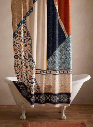 Vintage floral shower curtain